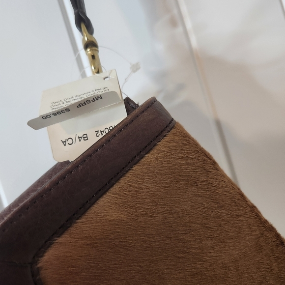 NWT Coach Legacy Haircalf Large Flap Clutch in brass camel - Picture 3 of 10